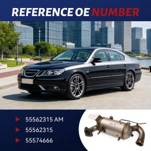Saab 9-5 catalytic converter, reference OE 55562315 / 55562315 AM / 55574666
